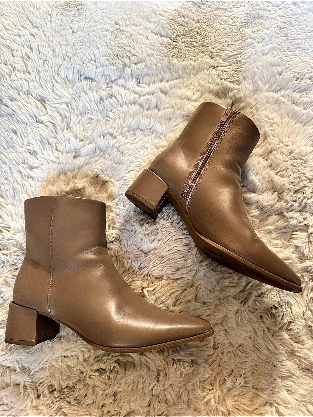 Taupe Pointed Toe Ankle Boots Like New 7.5